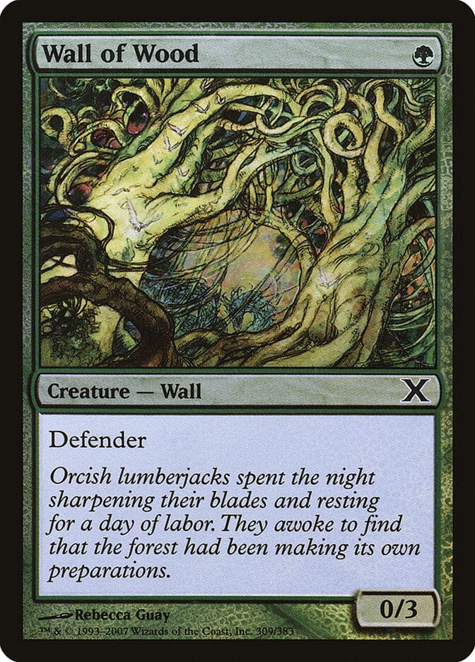 Wall of Wood (Premium Foil) [Tenth Edition] MTG Single Magic: The Gathering  | Multizone: Comics And Games