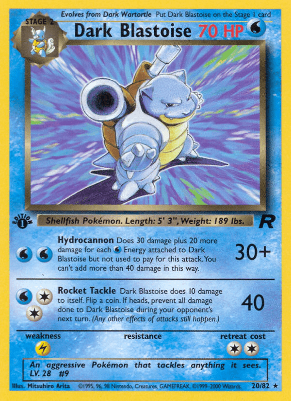 Dark Blastoise (20/82) [Team Rocket 1st Edition] Pokemon Single Pokémon  | Multizone: Comics And Games
