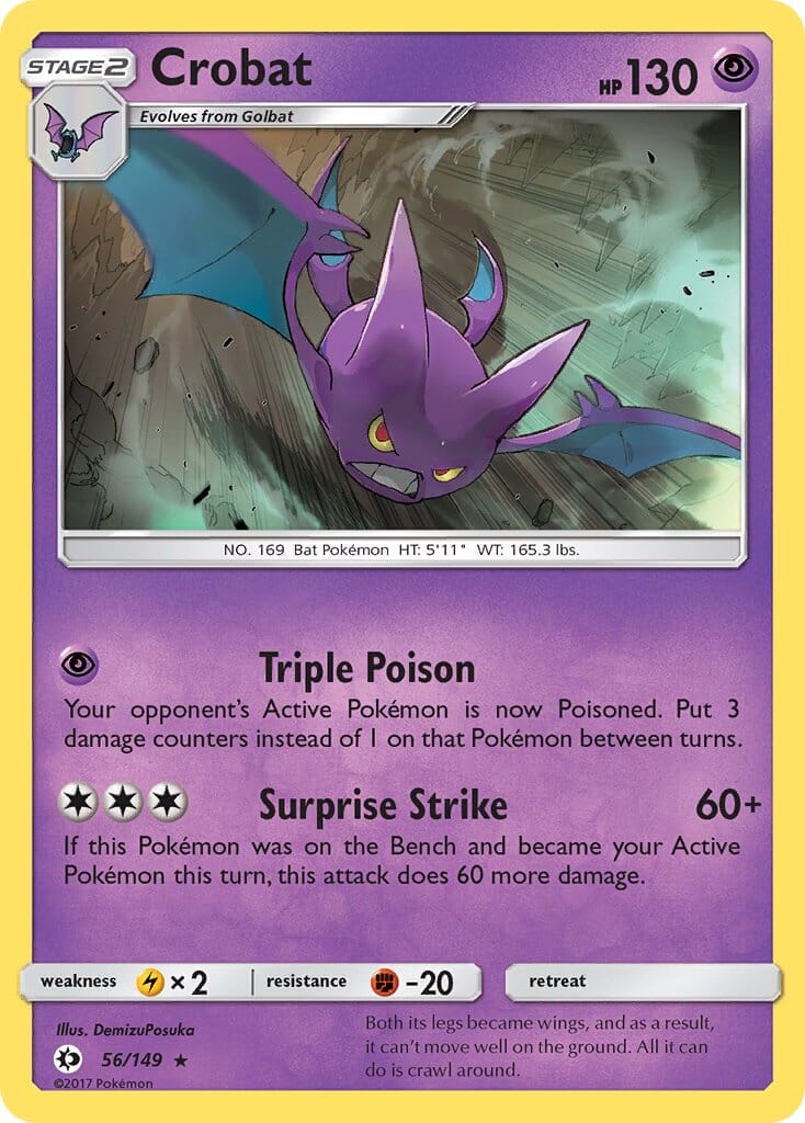 Crobat (56/149) (Prerelease Kit Exclusive) (Theme Deck Exclusive) [Sun & Moon: Base Set] Pokemon Single Pokémon  | Multizone: Comics And Games