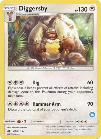 Diggersby (88/111) (Deck Exclusive #18) [Sun & Moon: Trainer Kit - Alolan Ninetales] Pokemon Single Pokémon  | Multizone: Comics And Games