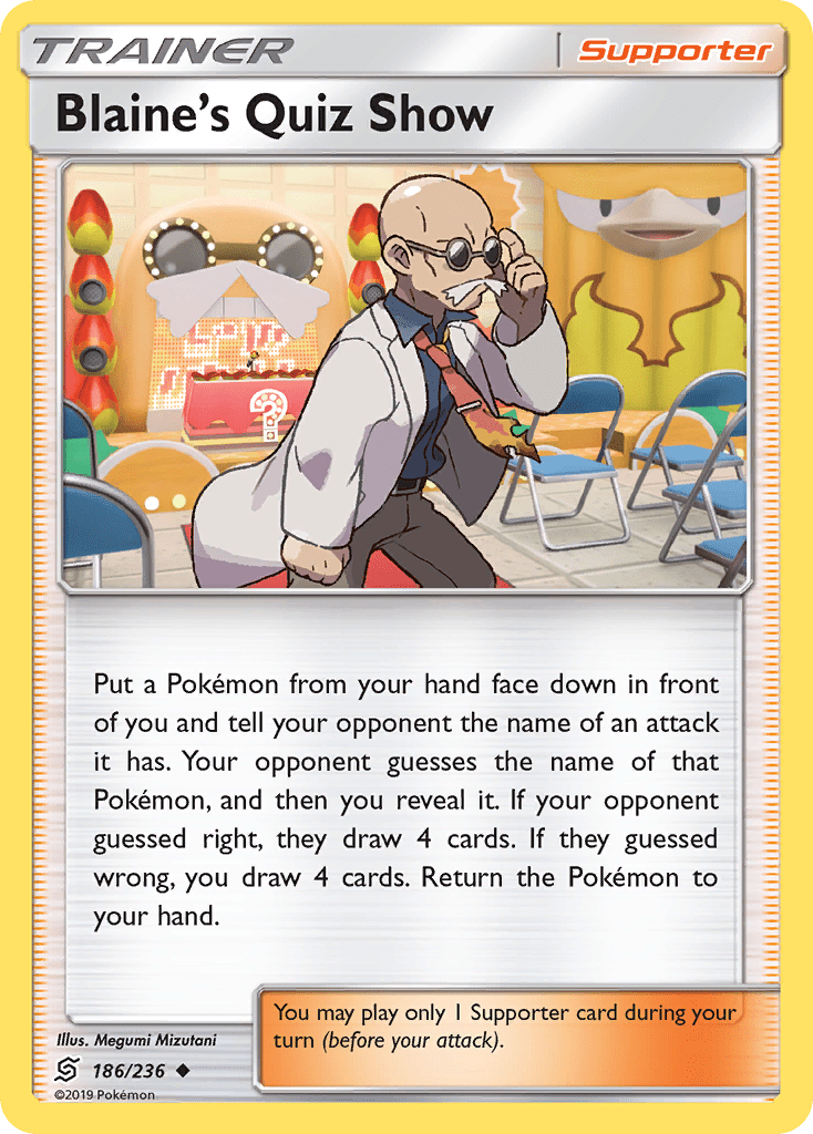 Blaine's Quiz Show (186/236) [Sun & Moon: Unified Minds] Pokemon Single Pokémon  | Multizone: Comics And Games