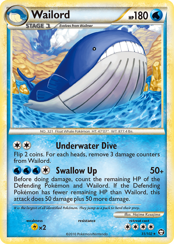 Wailord (31/102) [HeartGold & SoulSilver: Triumphant] Pokemon Single Pokémon  | Multizone: Comics And Games