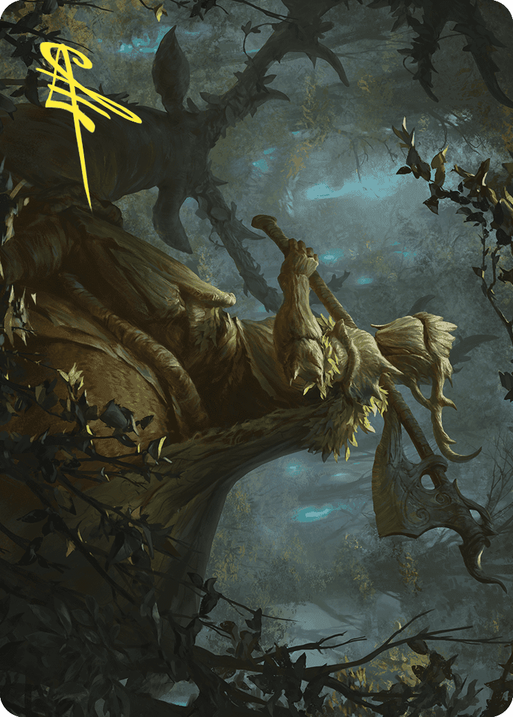 Verdant Outrider Art Card (Gold-Stamped Signature) [Wilds of Eldraine Art Series] MTG Single Magic: The Gathering  | Multizone: Comics And Games