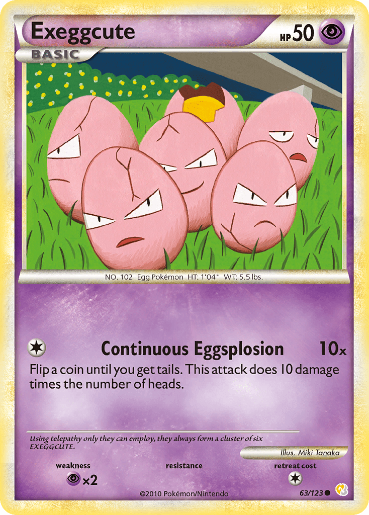 Exeggcute (63/123) [HeartGold & SoulSilver: Base Set] Pokemon Single Pokémon  | Multizone: Comics And Games