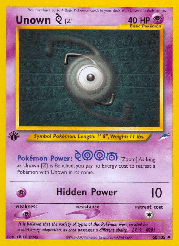 Unown [Z] (60/105) [Neo Destiny 1st Edition] Pokemon Single Pokémon  | Multizone: Comics And Games