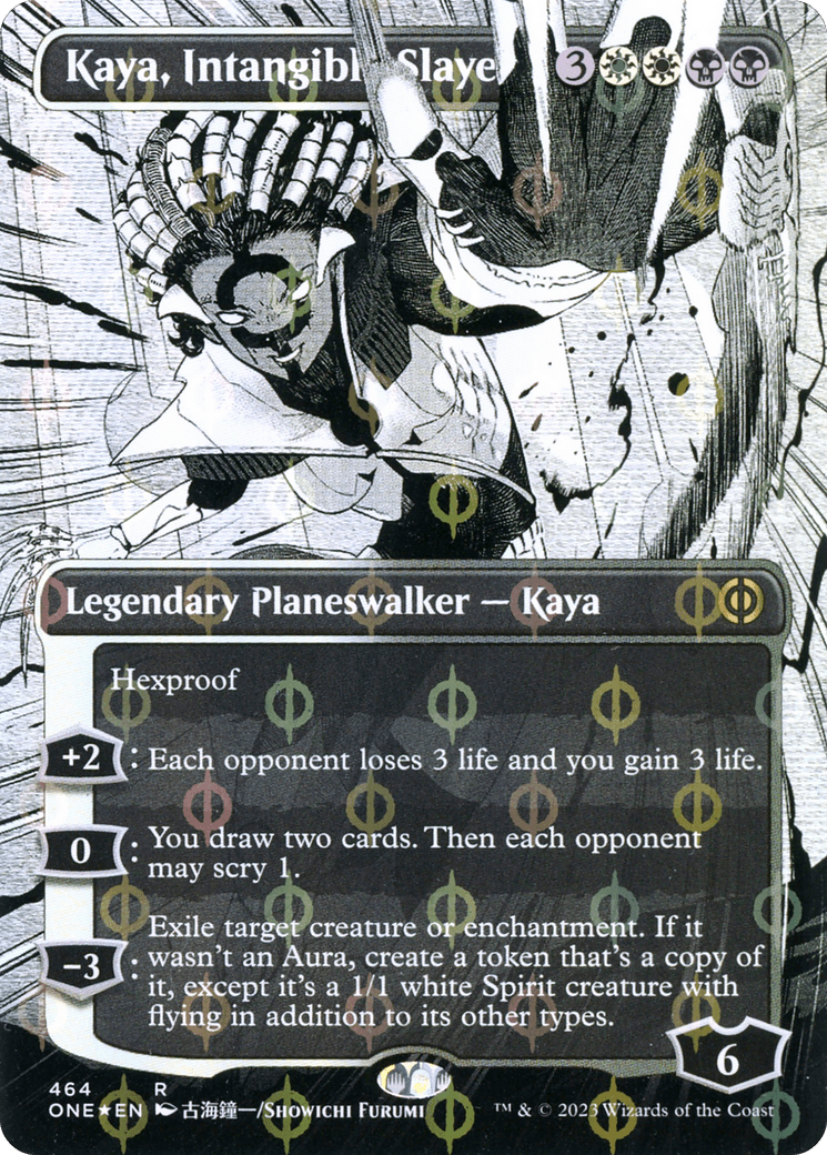 Kaya, Intangible Slayer (Borderless Manga Step-and-Compleat Foil) [Phyrexia: All Will Be One] MTG Single Magic: The Gathering  | Multizone: Comics And Games