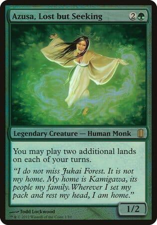 Azusa, Lost but Seeking (Commander's Arsenal) [Commander's Arsenal Oversized] MTG Single Magic: The Gathering  | Multizone: Comics And Games