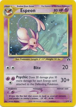 Espeon (1/75) [Neo Discovery Unlimited] Pokemon Single Pokémon  | Multizone: Comics And Games