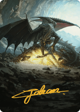 Ancient Copper Dragon Art Card (04) (Gold-Stamped Signature) [Commander Legends: Battle for Baldur's Gate Art Series] MTG Single Magic: The Gathering  | Multizone: Comics And Games