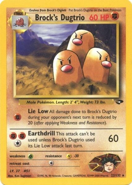 Brock's Dugtrio (22/132) [Gym Challenge Unlimited] Pokemon Single Pokémon  | Multizone: Comics And Games