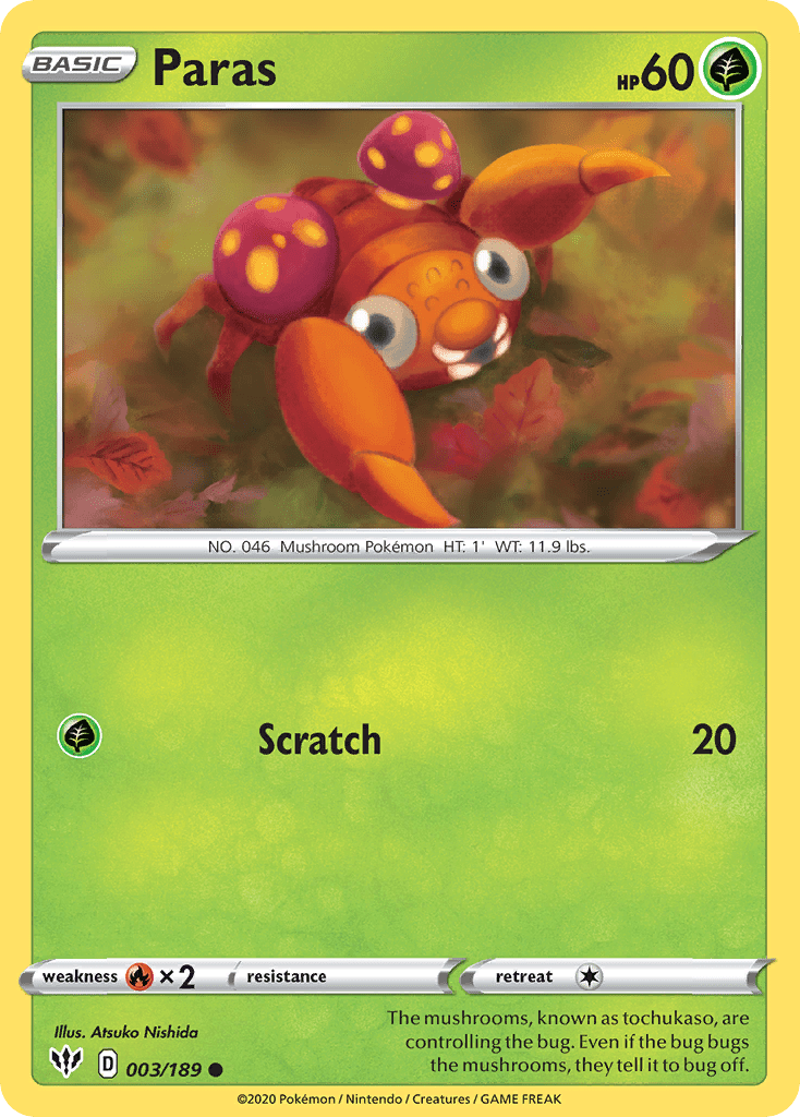 Paras (003/189) [Sword & Shield: Darkness Ablaze] Pokemon Single Pokémon  | Multizone: Comics And Games