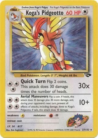 Koga's Pidgeotto (27/132) [Gym Challenge Unlimited] Pokemon Single Pokémon  | Multizone: Comics And Games