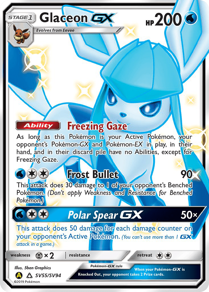Glaceon GX (SV55/SV94) [Sun & Moon: Hidden Fates - Shiny Vault] Pokemon Single Pokémon  | Multizone: Comics And Games