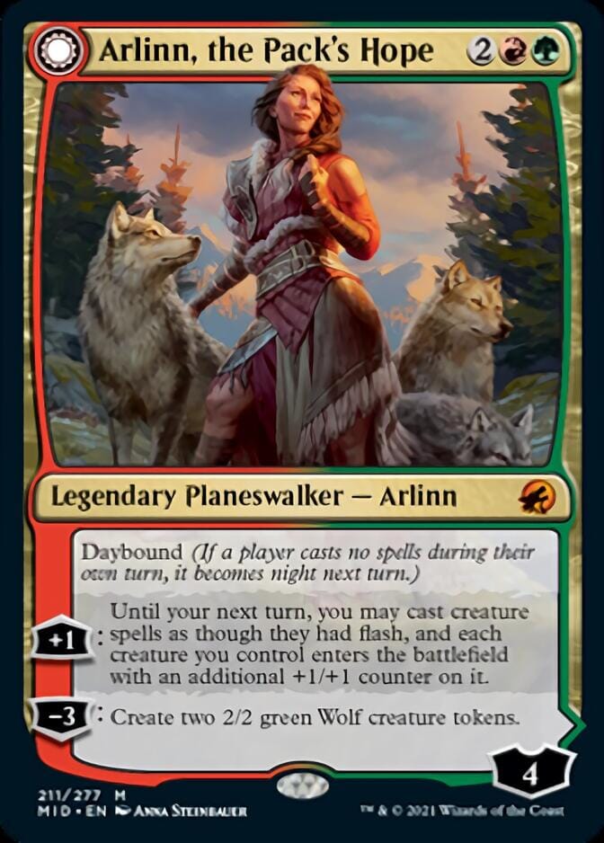 Arlinn, the Pack's Hope // Arlinn, the Moon's Fury [Innistrad: Midnight Hunt] MTG Single Magic: The Gathering  | Multizone: Comics And Games