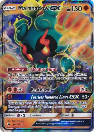 Marshadow GX (80/147) (Jumbo Card) [Sun & Moon: Burning Shadows] Pokemon Single Pokémon  | Multizone: Comics And Games