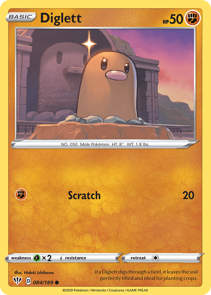 Diglett (084/189) [Sword & Shield: Darkness Ablaze] Pokemon Single Pokémon  | Multizone: Comics And Games