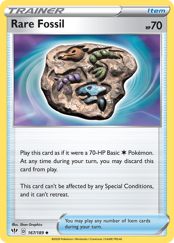 Rare Fossil (167/189) [Sword & Shield: Darkness Ablaze] Pokemon Single Pokémon  | Multizone: Comics And Games