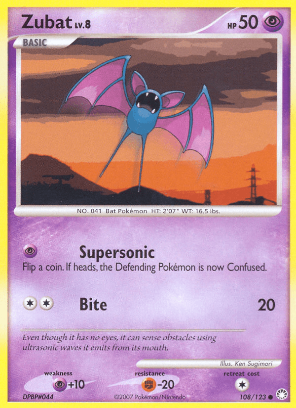 Zubat (108/123) [Diamond & Pearl: Mysterious Treasures] Pokemon Single Pokémon  | Multizone: Comics And Games