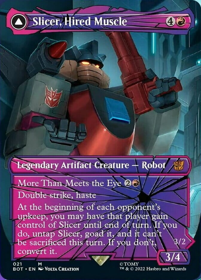 Slicer, Hired Muscle // Slicer, High-Speed Antagonist (Shattered Glass) [Universes Beyond: Transformers] MTG Single Magic: The Gathering  | Multizone: Comics And Games