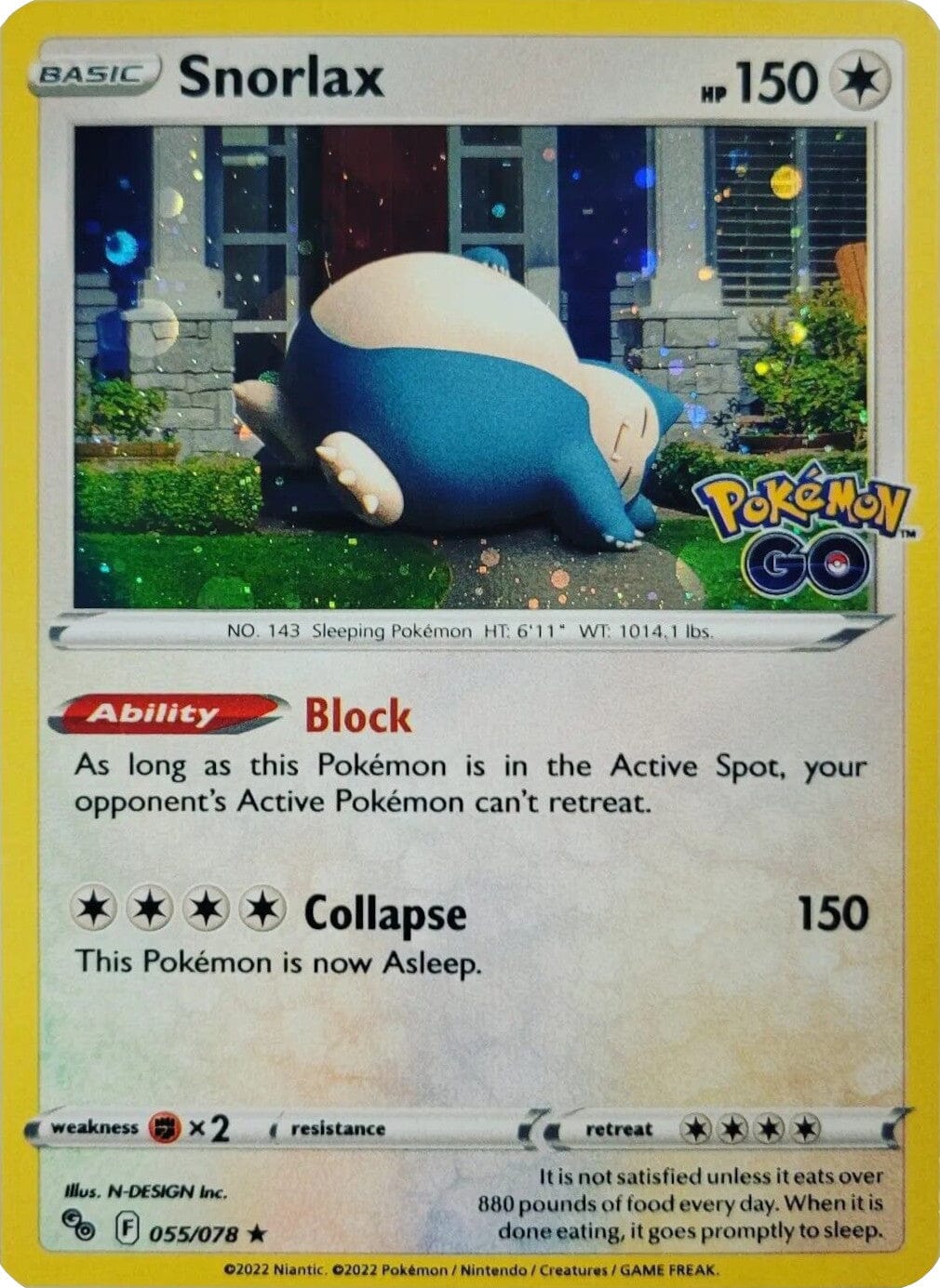 Snorlax (055/078) (Cosmos Holo) [Pokémon GO] Pokemon Single Pokémon  | Multizone: Comics And Games