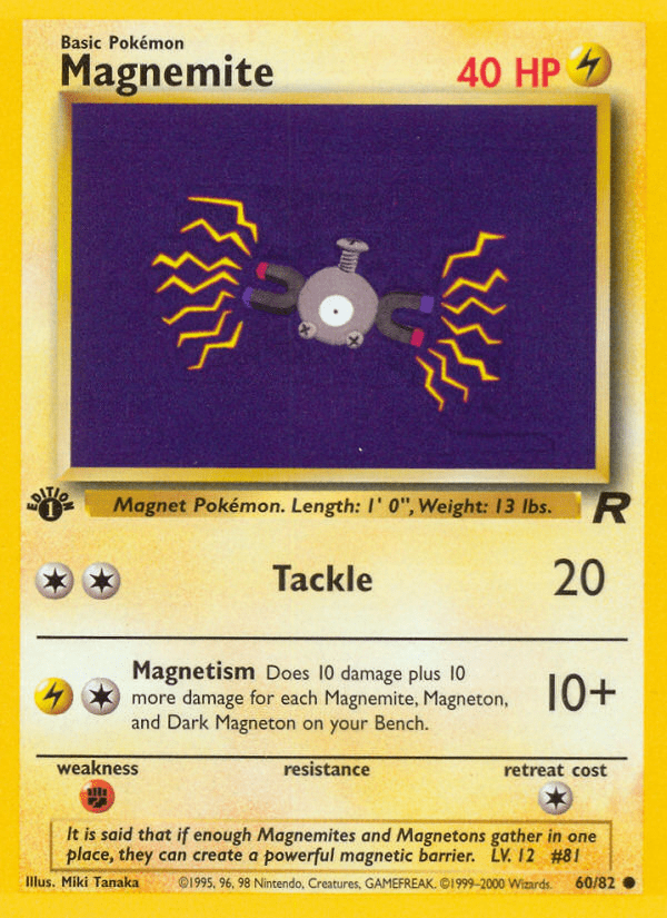 Magnemite (60/82) [Team Rocket 1st Edition] Pokemon Single Pokémon  | Multizone: Comics And Games