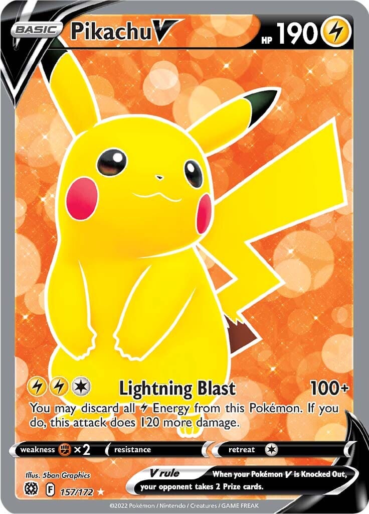 Pikachu V (157/172) [Sword & Shield: Brilliant Stars] Pokemon Single Pokémon  | Multizone: Comics And Games