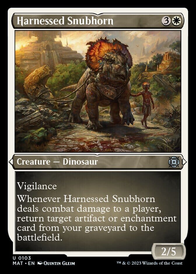 Harnessed Snubhorn (Foil Etched) [March of the Machine: The Aftermath] MTG Single Magic: The Gathering  | Multizone: Comics And Games