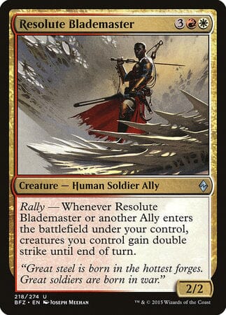 Resolute Blademaster [Battle for Zendikar] MTG Single Magic: The Gathering  | Multizone: Comics And Games