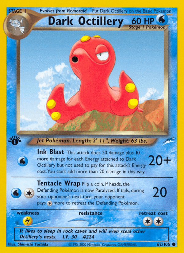 Dark Octillery (62/105) [Neo Destiny 1st Edition] Pokemon Single Pokémon  | Multizone: Comics And Games