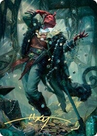 Tibalt, Cosmic Impostor Art Card (Gold-Stamped Signature) [Kaldheim: Art Series] MTG Single Magic: The Gathering  | Multizone: Comics And Games