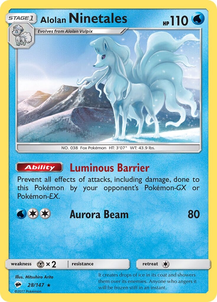 Alolan Ninetales (28/147) (Cracked Ice Holo) (Theme Deck Exclusive) [Sun & Moon: Burning Shadows] Pokemon Single Pokémon  | Multizone: Comics And Games