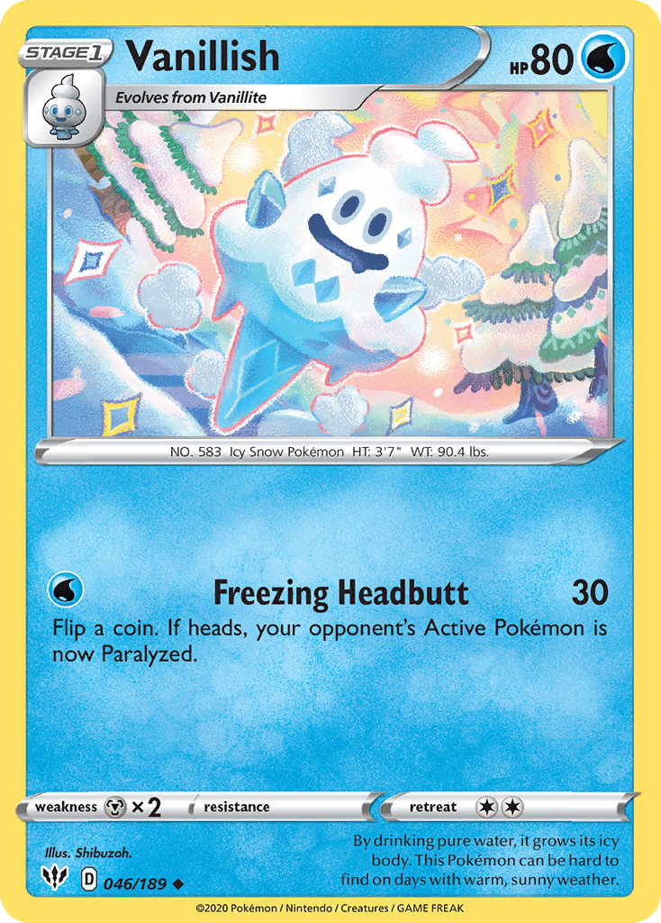 Vanillish (046/189) [Sword & Shield: Darkness Ablaze] Pokemon Single Pokémon  | Multizone: Comics And Games