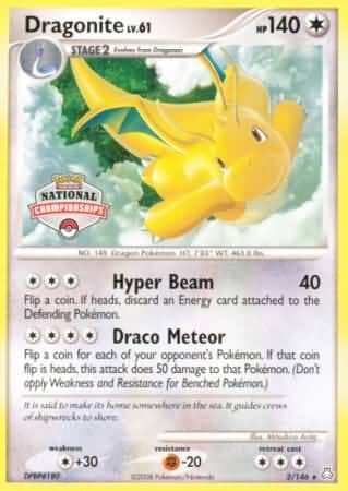 Dragonite (2/146) (National Championship) [Diamond & Pearl: Legends Awakened] Pokemon Single Pokémon  | Multizone: Comics And Games