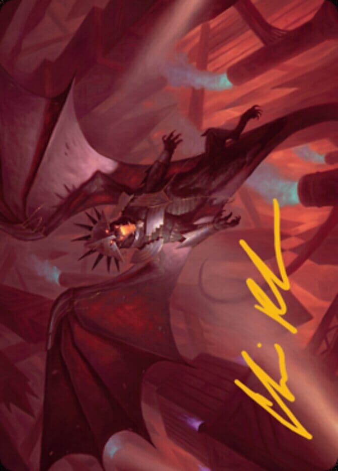 Ziatora, the Incinerator Art Card (Gold-Stamped Signature) [Streets of New Capenna Art Series] MTG Single Magic: The Gathering  | Multizone: Comics And Games