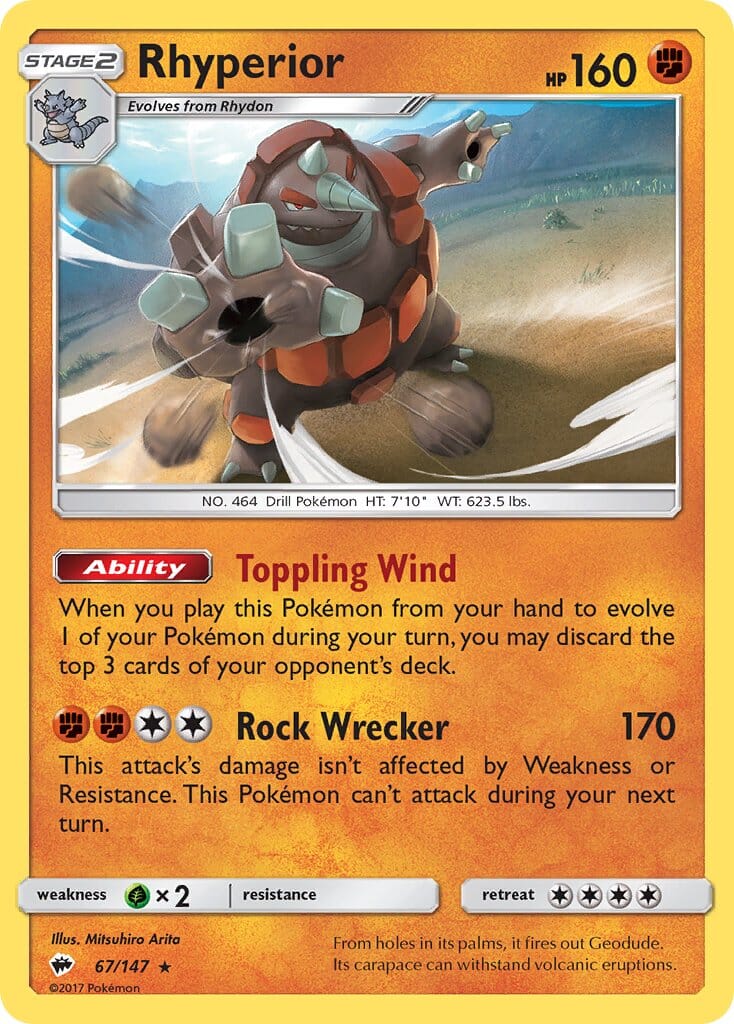 Rhyperior (67/147) (Theme Deck Exclusive) [Sun & Moon: Burning Shadows] Pokemon Single Pokémon  | Multizone: Comics And Games