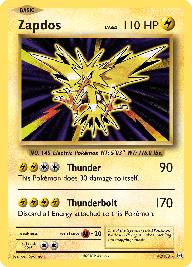 Zapdos (42/108) [XY: Evolutions] Pokemon Single Pokémon  | Multizone: Comics And Games