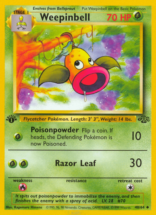 Weepinbell (48/64) [Jungle 1st Edition] Pokemon Single Pokémon  | Multizone: Comics And Games