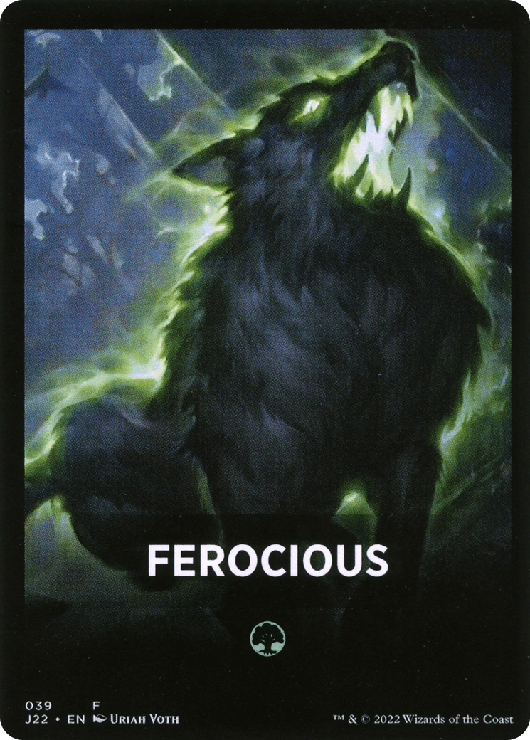 Ferocious Theme Card [Jumpstart 2022 Front Cards] MTG Single Magic: The Gathering  | Multizone: Comics And Games