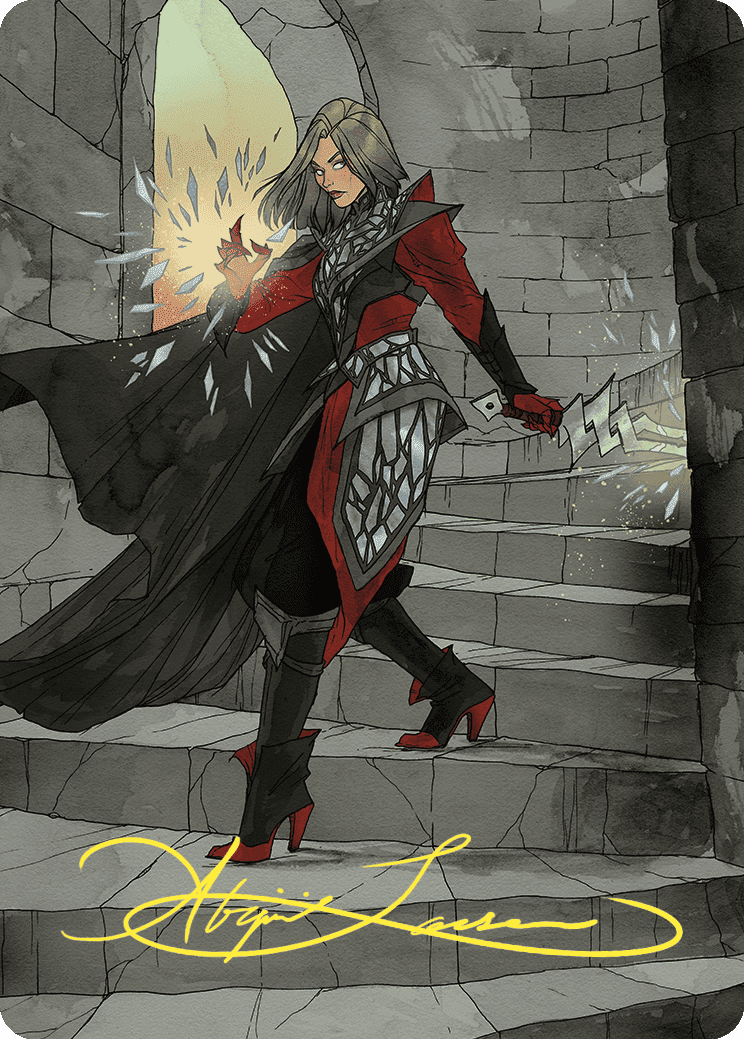 Rowan, Scion of War Art Card (59/81) (Gold-Stamped Signature) [Wilds of Eldraine Art Series] MTG Single Magic: The Gathering  | Multizone: Comics And Games
