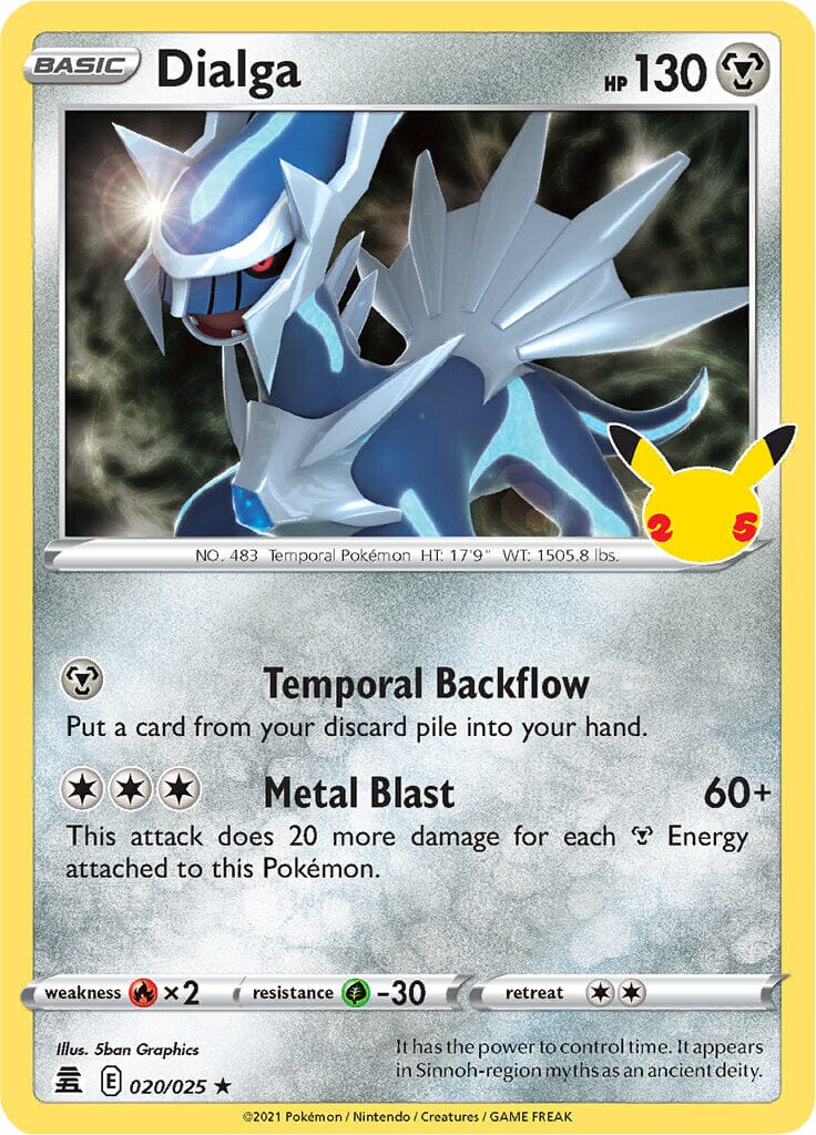 Dialga (020/025) [Celebrations: 25th Anniversary] Pokemon Single Pokémon  | Multizone: Comics And Games