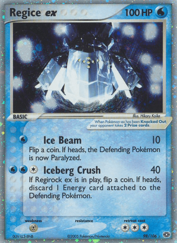 Regice ex (98/106) [EX: Emerald] Pokemon Single Pokémon  | Multizone: Comics And Games