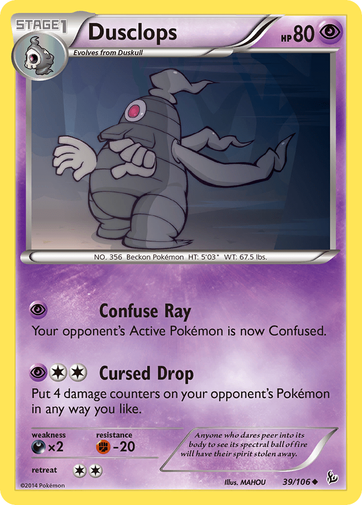 Dusclops (39/106) [XY: Flashfire] Pokemon Single Pokémon  | Multizone: Comics And Games