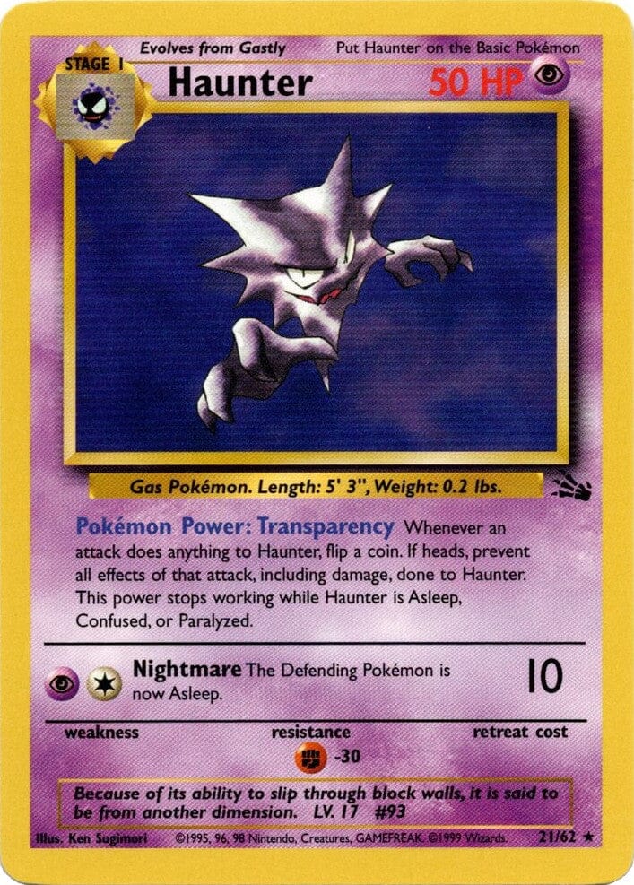 Haunter (21/62) [Fossil Unlimited] Pokemon Single Pokémon  | Multizone: Comics And Games