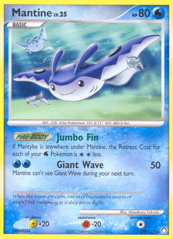 Mantine (29/123) [Diamond & Pearl: Mysterious Treasures] Pokemon Single Pokémon  | Multizone: Comics And Games