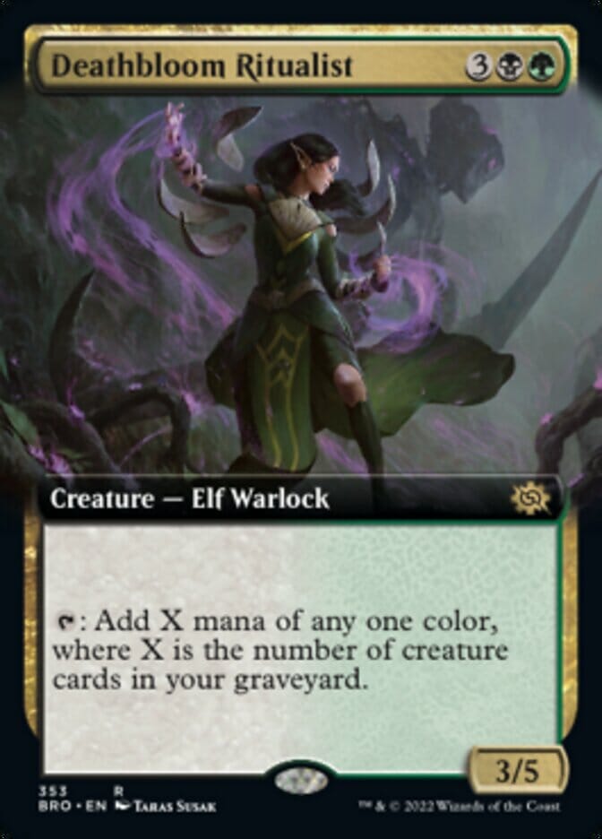 Deathbloom Ritualist (Extended Art) [The Brothers' War] MTG Single Magic: The Gathering  | Multizone: Comics And Games