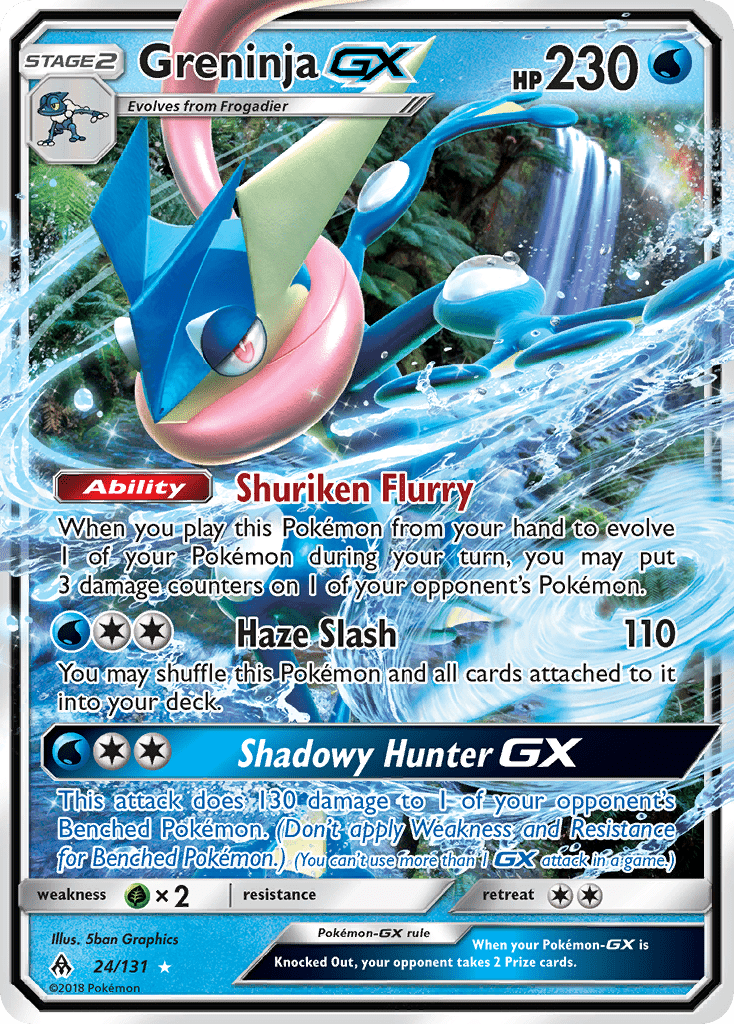 Greninja GX (24/131) [Sun & Moon: Forbidden Light] Pokemon Single Pokémon  | Multizone: Comics And Games