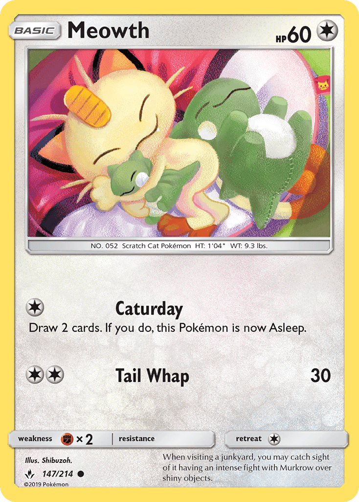 Meowth (147/214) [Sun & Moon: Unbroken Bonds] Pokemon Single Pokémon  | Multizone: Comics And Games