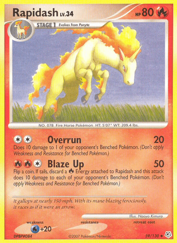 Rapidash (59/130) [Diamond & Pearl: Base Set] Pokemon Single Pokémon  | Multizone: Comics And Games
