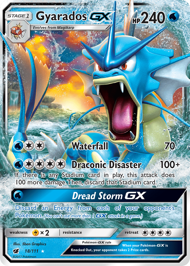 Gyarados GX (18/111) [Sun & Moon: Crimson Invasion] Pokemon Single Pokémon  | Multizone: Comics And Games