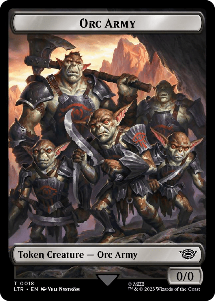 Orc Army (0018) // Food (0022) Double-Sided Token (Surge Foil) [The Lord of the Rings: Tales of Middle-Earth Tokens] MTG Single Magic: The Gathering  | Multizone: Comics And Games